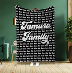 将图片加载到图库查看器，オーダーメイド 家族名前入りブランケット 膝掛け　ひざ掛け  誕生日ギフト 敬老の日 米寿 還暦 母の日 父の日 じいじ ばーさん - 49下地色 - FAMILY
