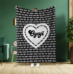 将图片加载到图库查看器，オーダーメイド 家族名前入りブランケット 毛布  誕生日ギフト 敬老の日 米寿 還暦 母の日 父の日 じいじ ばーさん - 49下地色 - HEART
