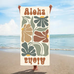 画像をギャラリービューアに読み込む, オリジナル名前入り速乾ビーチタオル· 洗顔タオル ♪ オーダーメイド - 花柄
