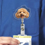 画像をギャラリービューアに読み込む, オーダーメイドバッジリール｜ペット・お子さま写真 犬・猫 名前入り 伸縮 名札ホルダー
