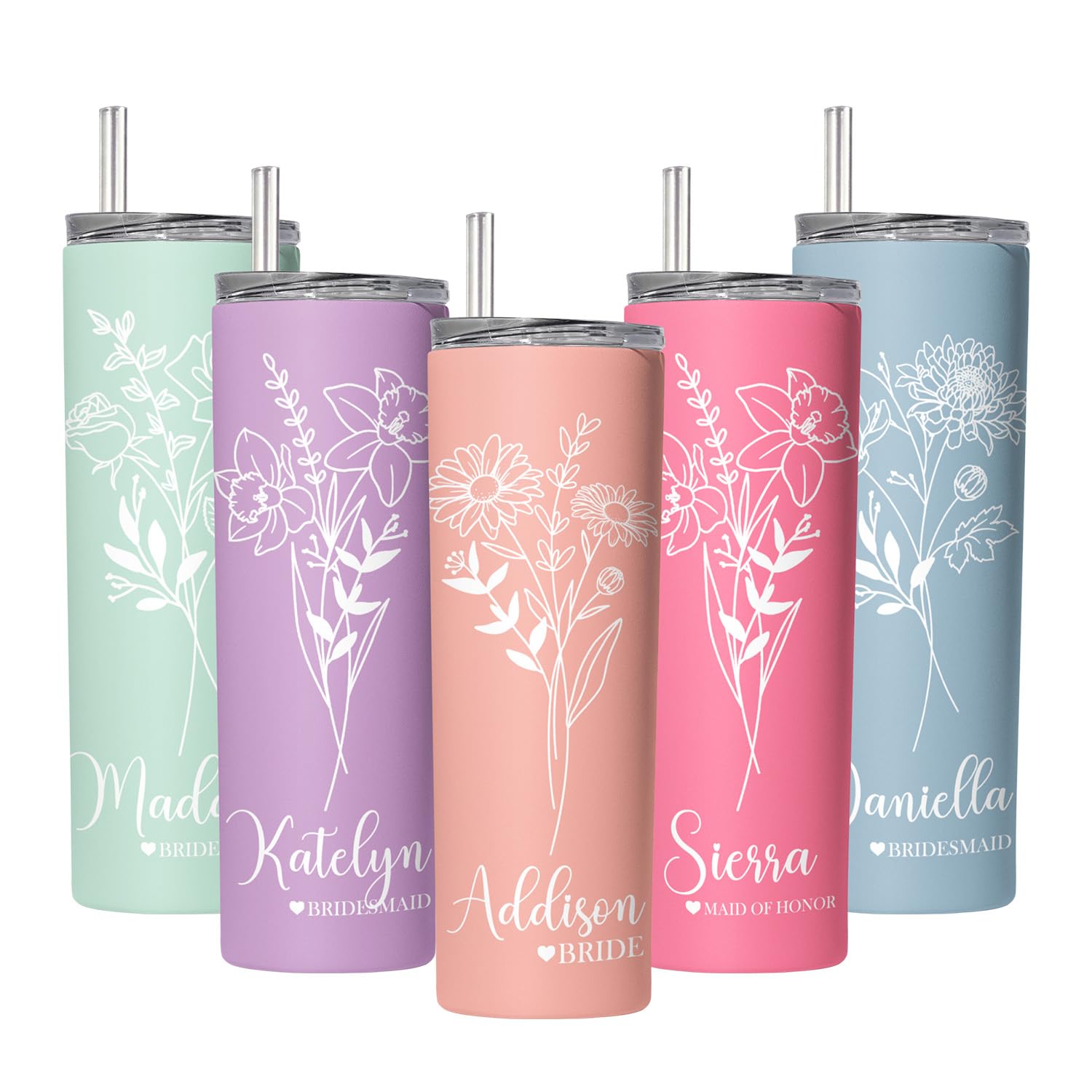 【オーダーメイド 】誕生花 × 名入れ ステンレスタンブラー 550ml/20oz