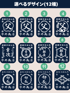 【オーダーメイド】帆前掛け風☆商店風☆オリジナル 名入れt シャツ♪ 選べる12デザイン・15色・7書体 開店祝い・誕生日ギフト・父の日・敬老の日・還暦祝い【100%綿 180gsm】デザイン6