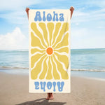 画像をギャラリービューアに読み込む, オリジナル名前入り速乾ビーチタオル· 洗顔タオル ♪ オーダーメイド - 花柄
