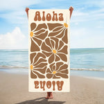 画像をギャラリービューアに読み込む, オリジナル名前入り速乾ビーチタオル· 洗顔タオル ♪ オーダーメイド - 花柄
