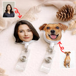 画像をギャラリービューアに読み込む, ペット写真バッジリール｜犬・猫・お子さま オーダーメイド 名前入り 伸縮 名札クリップ
