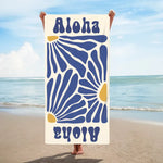 画像をギャラリービューアに読み込む, オリジナル名前入り速乾ビーチタオル· 洗顔タオル ♪ オーダーメイド - 花柄
