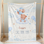 画像をギャラリービューアに読み込む, 出産祝いに名前入り大判ブランケット 女の子 男の子 赤ちゃん ベイビー★ 最高のギフト★ラッキーベア  11/08
