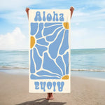 画像をギャラリービューアに読み込む, オリジナル名前入り速乾ビーチタオル· 洗顔タオル ♪ オーダーメイド - 花柄
