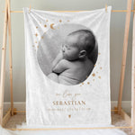 画像をギャラリービューアに読み込む, 出産祝いに 写真と名前で作る大判ブランケット 女の子 男の子 赤ちゃん ベイビー★ 最高のギフト★STAR 星 11/08
