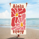 画像をギャラリービューアに読み込む, オリジナル名前入り速乾ビーチタオル· 洗顔タオル ♪ オーダーメイド - 花柄
