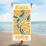 画像をギャラリービューアに読み込む, オリジナル名前入り速乾ビーチタオル· 洗顔タオル ♪ オーダーメイド - 花柄
