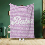 将图片加载到图库查看器，オーダーメイド 家族名前入りブランケット 毛布  誕生日ギフト 敬老の日 米寿 還暦 母の日 父の日 じいじ ばーさん - 49下地色
