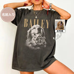 画像をギャラリービューアに読み込む, 【名前入り】愛犬・愛猫のお顔プリントTシャツ｜ヴィンテージスタイル カスタムペットTシャツ｜プレゼントにも◎

