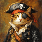 画像をギャラリービューアに読み込む, うちの子 ペットが西洋肖像画風になるペットキャンバスアート｜ギフト・記念日にも - 海賊
