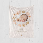 画像をギャラリービューアに読み込む, 出産祝いに 写真と名前で作る大判ブランケット 女の子 男の子 赤ちゃん ベイビー★ 最高のギフト★花柄 11/08
