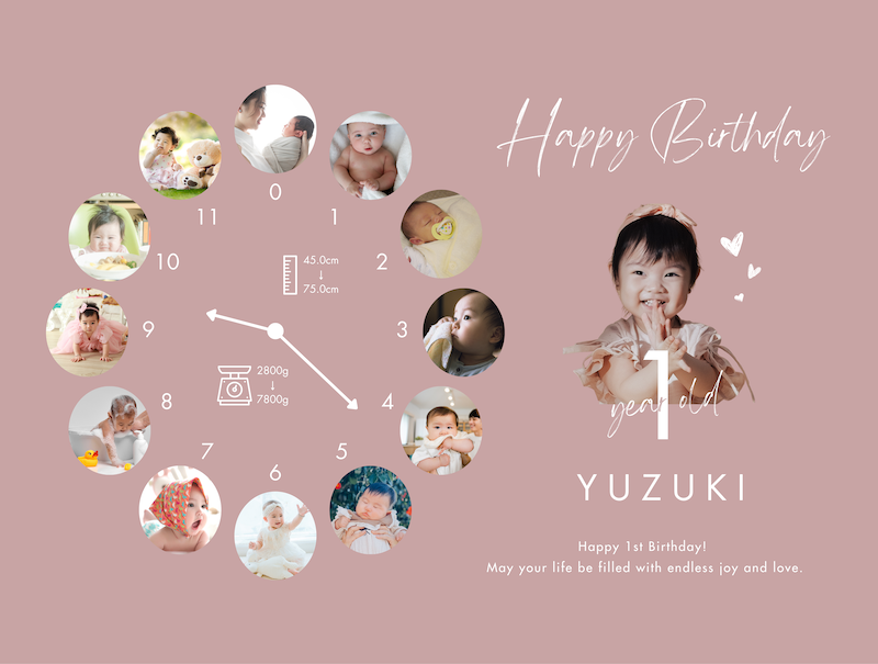 出産祝いに 写真と名前で作る大判ブランケット 女の子 男の子 赤ちゃん ベイビー★ 最高のギフト★ラベンダー 時計 10/05