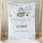 画像をギャラリービューアに読み込む, 出産祝いに名前入り大判ブランケット 女の子 男の子 赤ちゃん ベイビー★ 最高のギフト★飛行機 11/08
