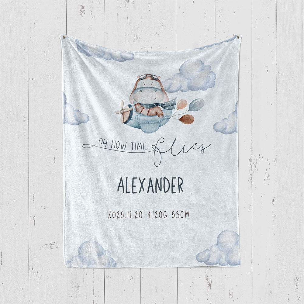 出産祝いに名前入り大判ブランケット 女の子 男の子 赤ちゃん ベイビー★ 最高のギフト★飛行機 11/08