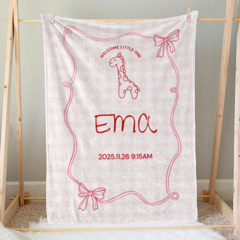 出産祝いに名前入り大判ブランケット 女の子 男の子 赤ちゃん ベイビー★ 最高のギフト★レトロスタイル  11/08