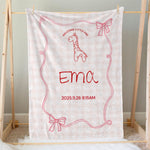 画像をギャラリービューアに読み込む, 出産祝いに名前入り大判ブランケット 女の子 男の子 赤ちゃん ベイビー★ 最高のギフト★レトロスタイル  11/08
