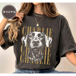 画像をギャラリービューアに読み込む, 【名前入り】愛犬・愛猫のお顔プリントTシャツ｜ヴィンテージスタイル カスタムペットTシャツ｜プレゼントにも◎Style 3

