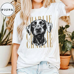 画像をギャラリービューアに読み込む, 【名前入り】愛犬・愛猫のお顔プリントTシャツ｜ヴィンテージスタイル カスタムペットTシャツ｜プレゼントにも◎Style 3
