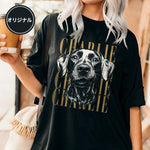 画像をギャラリービューアに読み込む, 【名前入り】愛犬・愛猫のお顔プリントTシャツ｜ヴィンテージスタイル カスタムペットTシャツ｜プレゼントにも◎Style 3
