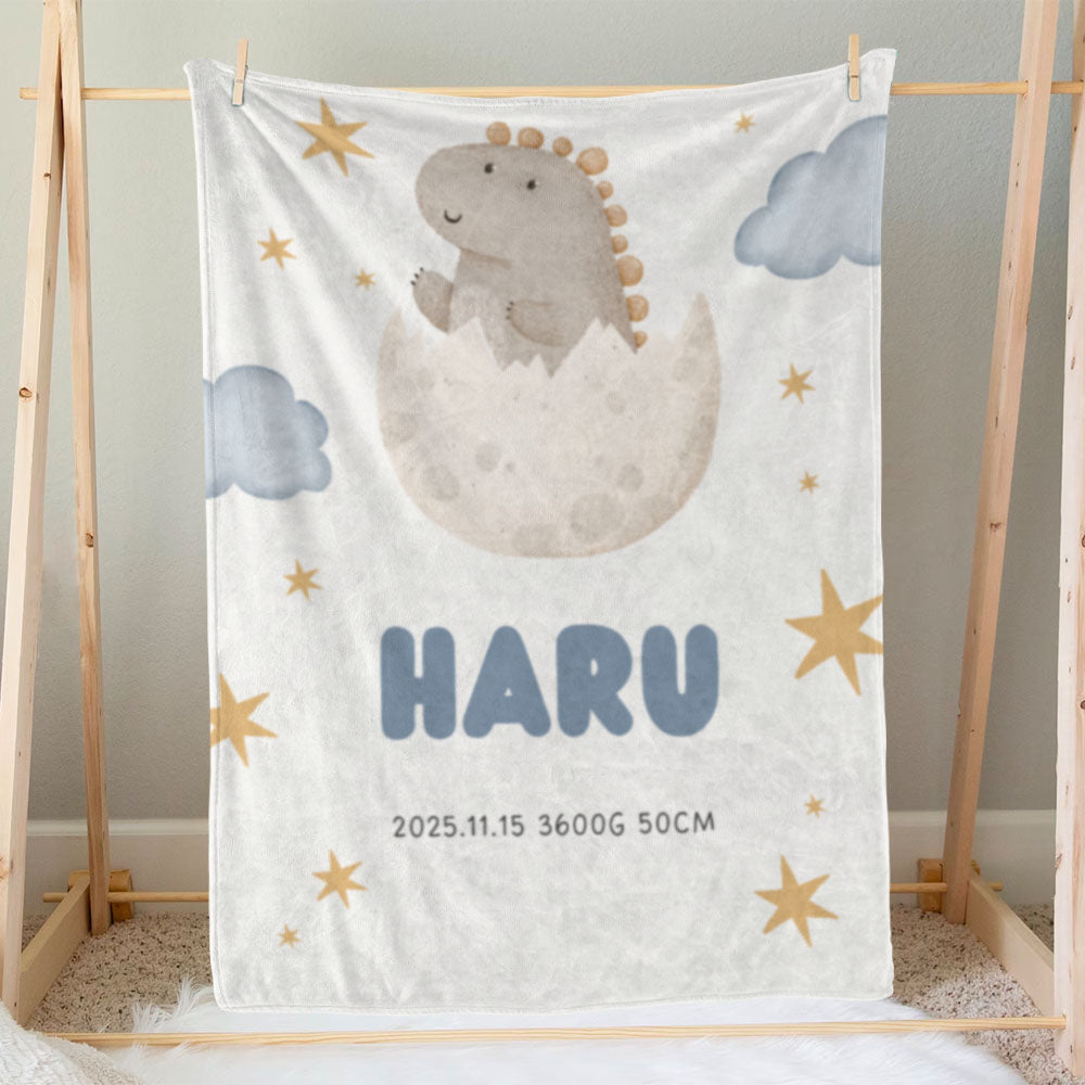 出産祝いに名前入り大判ブランケット 女の子 男の子 赤ちゃん ベイビー★ 最高のギフト★赤ちゃん恐竜 - 11/08