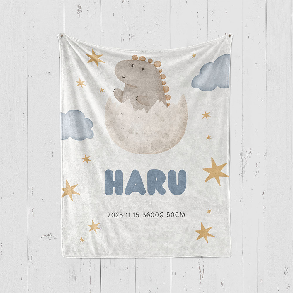 出産祝いに名前入り大判ブランケット 女の子 男の子 赤ちゃん ベイビー★ 最高のギフト★赤ちゃん恐竜 - 11/08