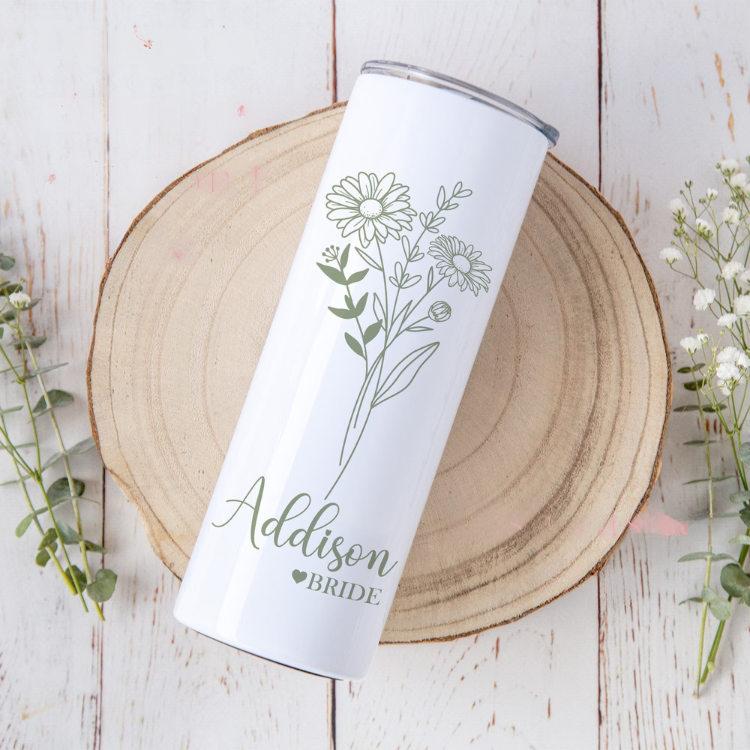 【オーダーメイド 】誕生花 × 名入れ ステンレスタンブラー 550ml/20oz