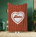 将图片加载到图库查看器，オーダーメイド 家族名前入りブランケット 毛布  誕生日ギフト 敬老の日 米寿 還暦 母の日 父の日 じいじ ばーさん - 49下地色 - HEART
