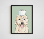 画像をギャラリービューアに読み込む, ペット似顔絵 キャンバス うちの子 インテリア 面白いペットのバスルームプリント
