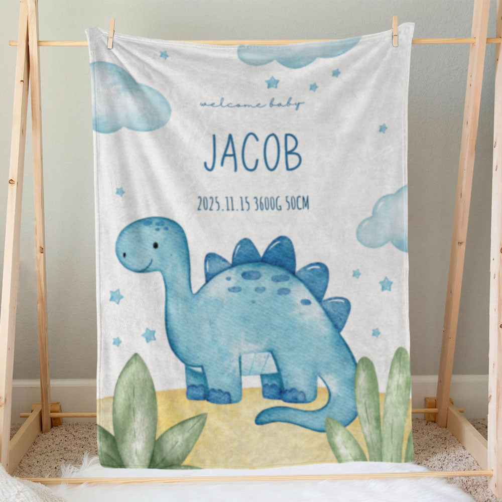 出産祝いに名前入り大判ブランケット 女の子 男の子 赤ちゃん ベイビー★ 最高のギフト★恐竜 - 11/08