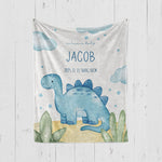 画像をギャラリービューアに読み込む, 出産祝いに名前入り大判ブランケット 女の子 男の子 赤ちゃん ベイビー★ 最高のギフト★恐竜 - 11/08
