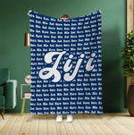 将图片加载到图库查看器，オーダーメイド 家族名前入りブランケット 毛布  誕生日ギフト 敬老の日 米寿 還暦 母の日 父の日 じいじ ばーさん - 49下地色
