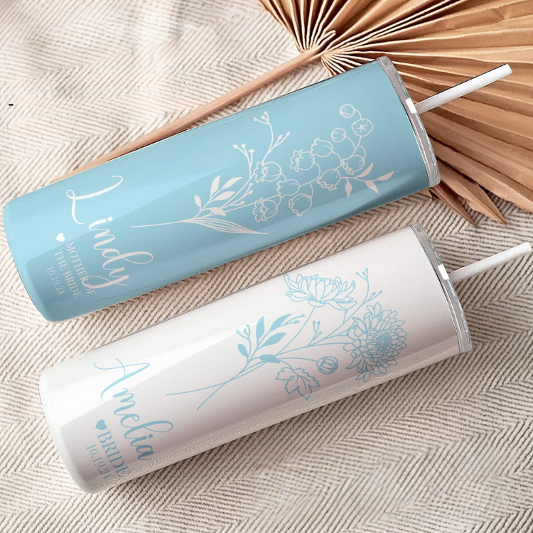 【オーダーメイド 】誕生花 × 名入れ ステンレスタンブラー 550ml/20oz