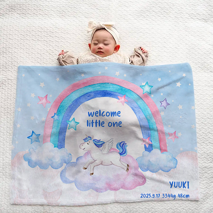 出産祝いに名前入り大判ブランケット 女の子 男の子 赤ちゃん ベイビー★ 最高のギフト★ ユニコーン UNICORN - 9/19