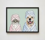 画像をギャラリービューアに読み込む, ペット似顔絵 キャンバス うちの子 インテリア 面白いペットのバスルームプリント
