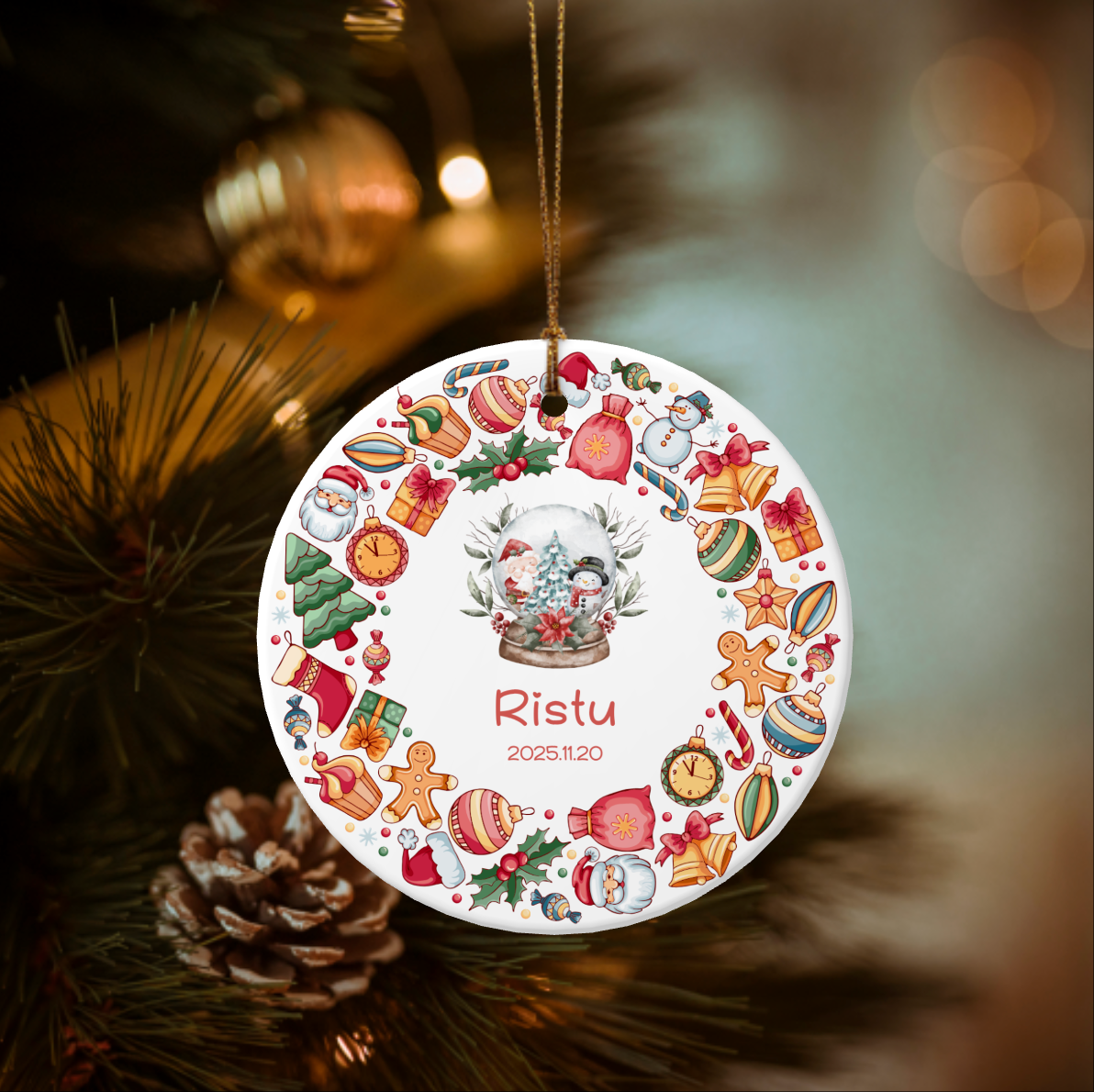 2025クリスマス限定！オーダーメイド クリスマスオーナメント｜名前入り・選べるデザイン・陶器製
