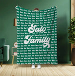 将图片加载到图库查看器，オーダーメイド 家族名前入りブランケット 膝掛け　ひざ掛け  誕生日ギフト 敬老の日 米寿 還暦 母の日 父の日 じいじ ばーさん - 49下地色 - FAMILY
