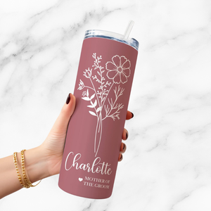【オーダーメイド 】誕生花 × 名入れ ステンレスタンブラー 550ml/20oz