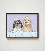 画像をギャラリービューアに読み込む, ペット似顔絵 キャンバス うちの子 インテリア 面白いペットのバスルームプリント
