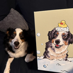 画像をギャラリービューアに読み込む, ペット似顔絵 キャンバス うちの子 インテリア 面白いペットのバスルームプリント
