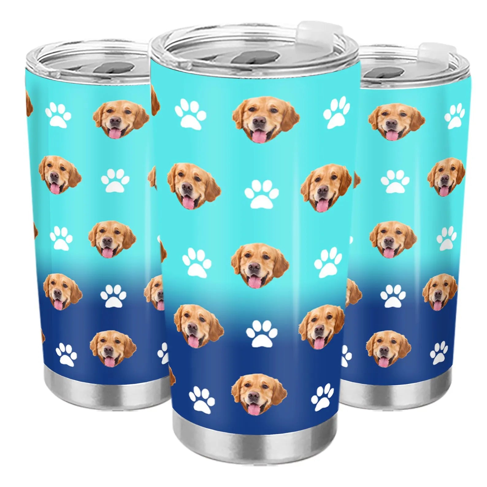 うちの子グッズ  ペット写真 ステンレスタンブラー 愛犬猫 オーダーメイド ステンレス製の名入れマグカップ  600ml/20oz