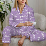 画像をギャラリービューアに読み込む, オリジナルパジャマ - 名前入り 女性 パジャマセット カスタム長袖パジャマ

