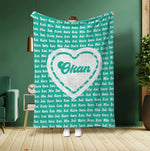 将图片加载到图库查看器，オーダーメイド 家族名前入りブランケット 毛布  誕生日ギフト 敬老の日 米寿 還暦 母の日 父の日 じいじ ばーさん - 49下地色 - HEART
