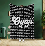 将图片加载到图库查看器，オーダーメイド 家族名前入りブランケット 毛布  誕生日ギフト 敬老の日 米寿 還暦 母の日 父の日 じいじ ばーさん - 49下地色
