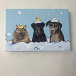 画像をギャラリービューアに読み込む, ペット似顔絵 キャンバス うちの子 インテリア 面白いペットのバスルームプリント
