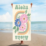 画像をギャラリービューアに読み込む, オリジナル名前入り速乾ビーチタオル· 洗顔タオル ♪ オーダーメイド - 花柄
