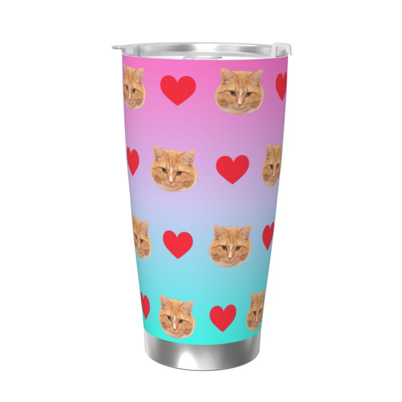 うちの子グッズ  ペット写真 ステンレスタンブラー 愛犬猫 オーダーメイド ステンレス製の名入れマグカップ  600ml/20oz